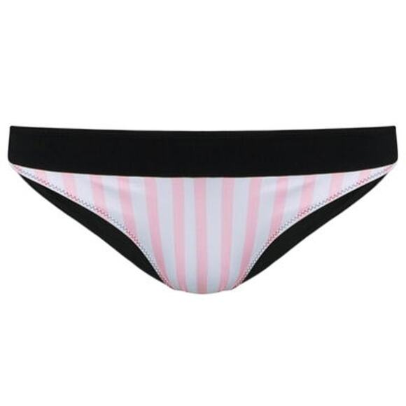 Heidi Klein BB Striped Reversible Hipster Bottom Pink Black Stripe Small - Picture 1 of 7
